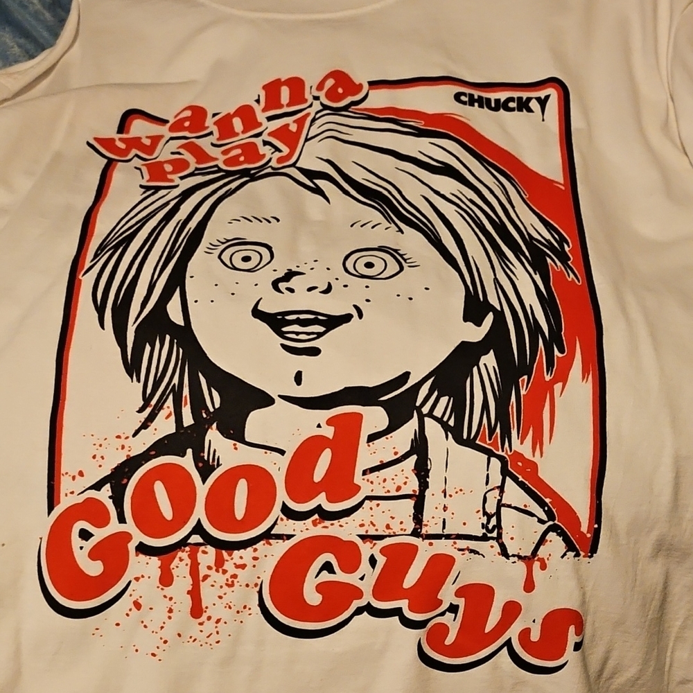 Chucky Long Sleeve Shirt - White and Red